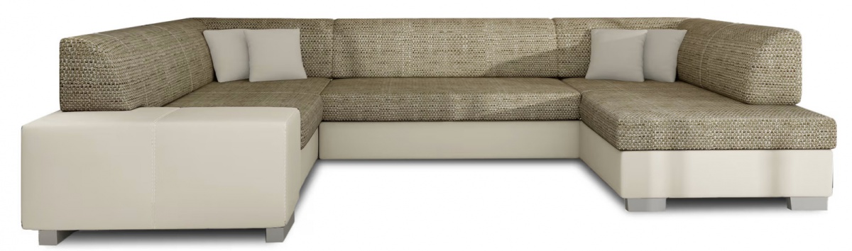 Rozkladacia sedacia súprava do u havana - hnedá, béžová - sawana 26,