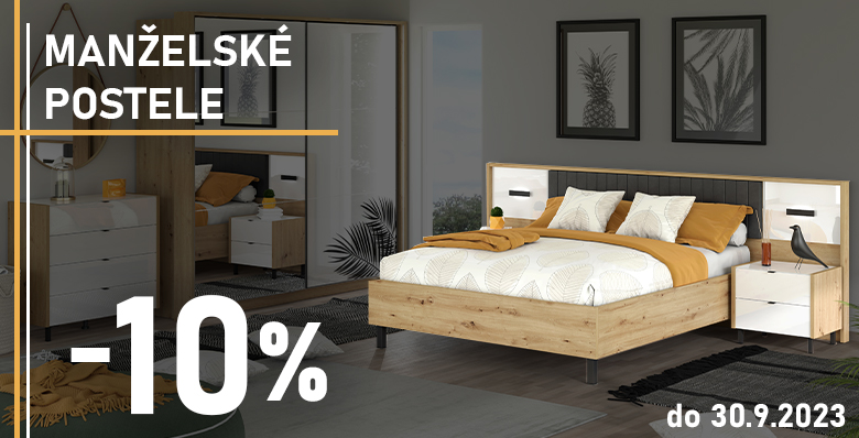 Manželské postele - 10%