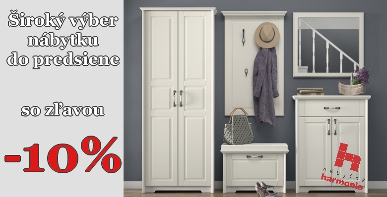 Široký výber nábytku do predsiene -10%