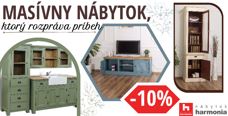  ZĽAVY PRE MILOVNÍKOV MASÍVNEHO NÁBYTKU !